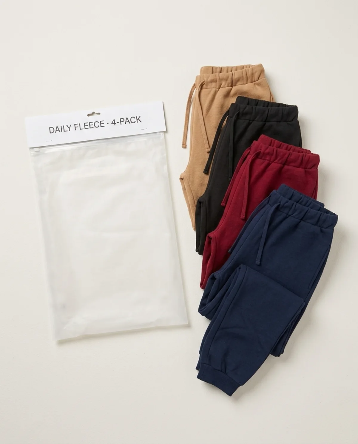 The 4-Pack opened, the four pairs fanned out beside the bag