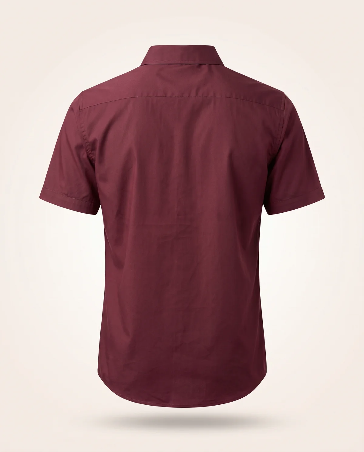 Short-Sleeve Button-Down in Burgundy, back view