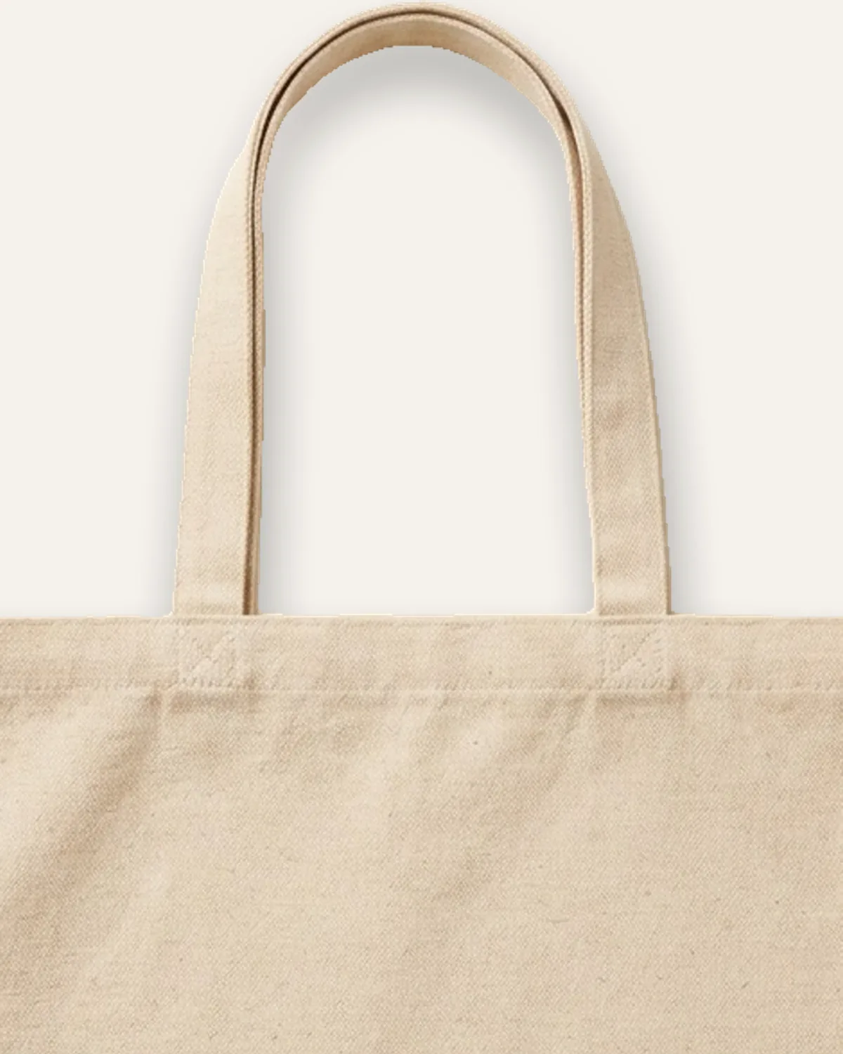 Canvas Tote in Natural, laid flat, detail