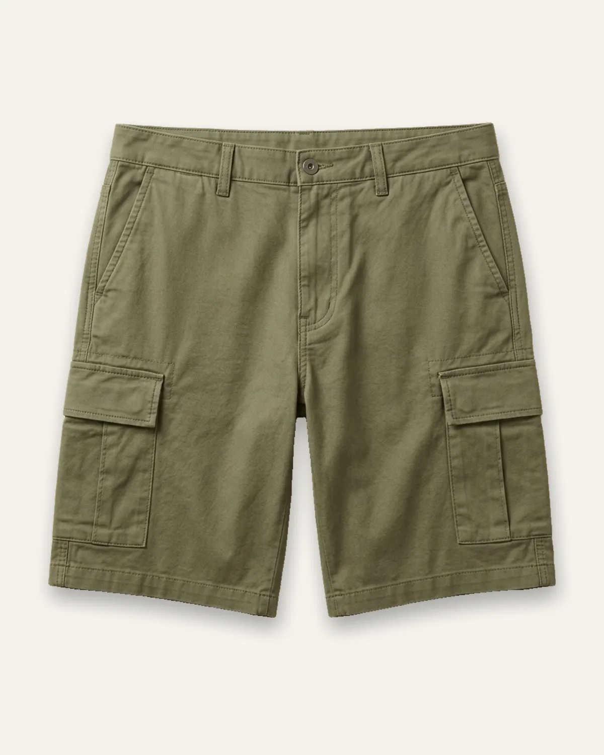 Cargo Short in Olive, laid flat