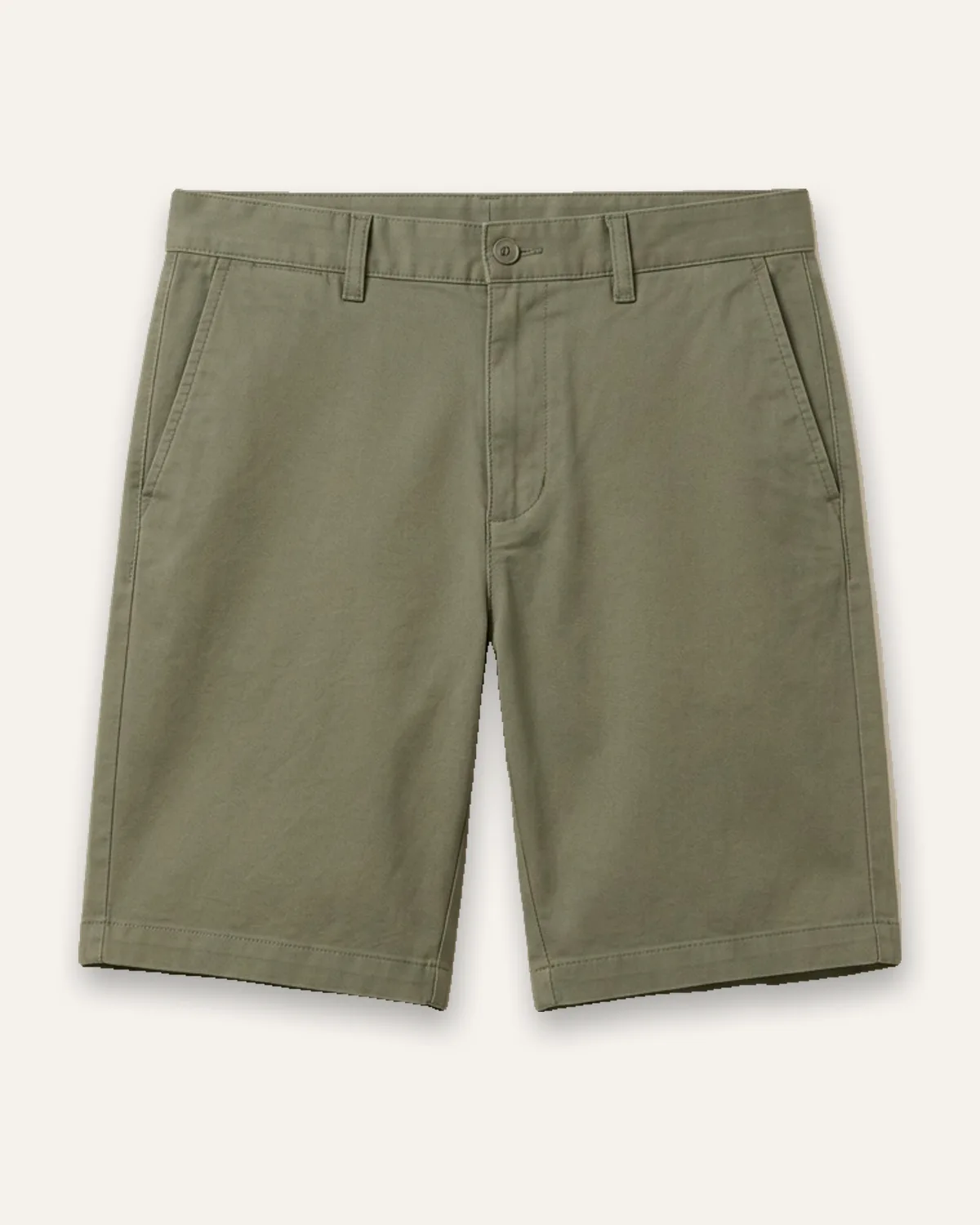 Chino Short 7" in Olive, laid flat