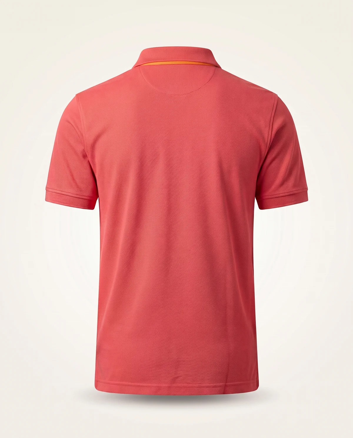 Piqué Polo in Coral, back view