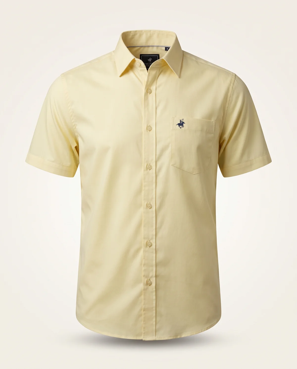 Short-Sleeve Button-Down in Cream, front view