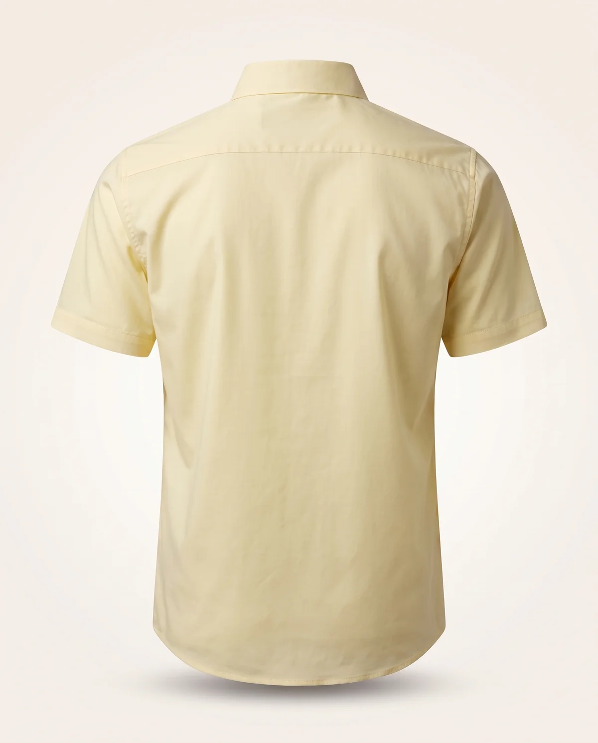 Short-Sleeve Button-Down in Cream, back view