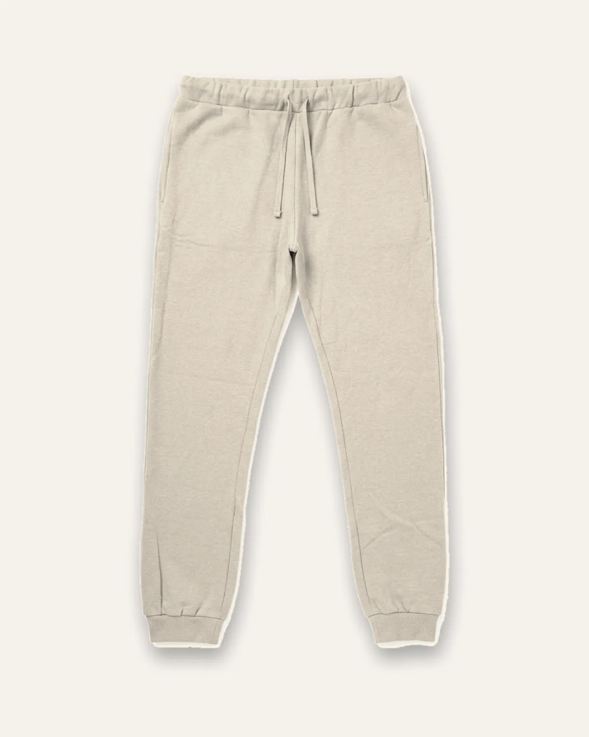 Daily Fleece Jogger in Oatmeal, laid flat