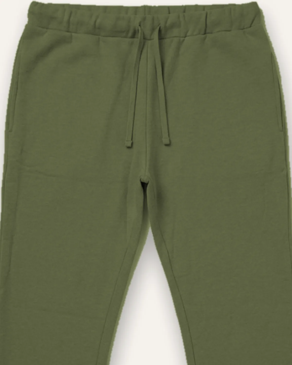Daily Fleece Jogger in Olive, laid flat, detail
