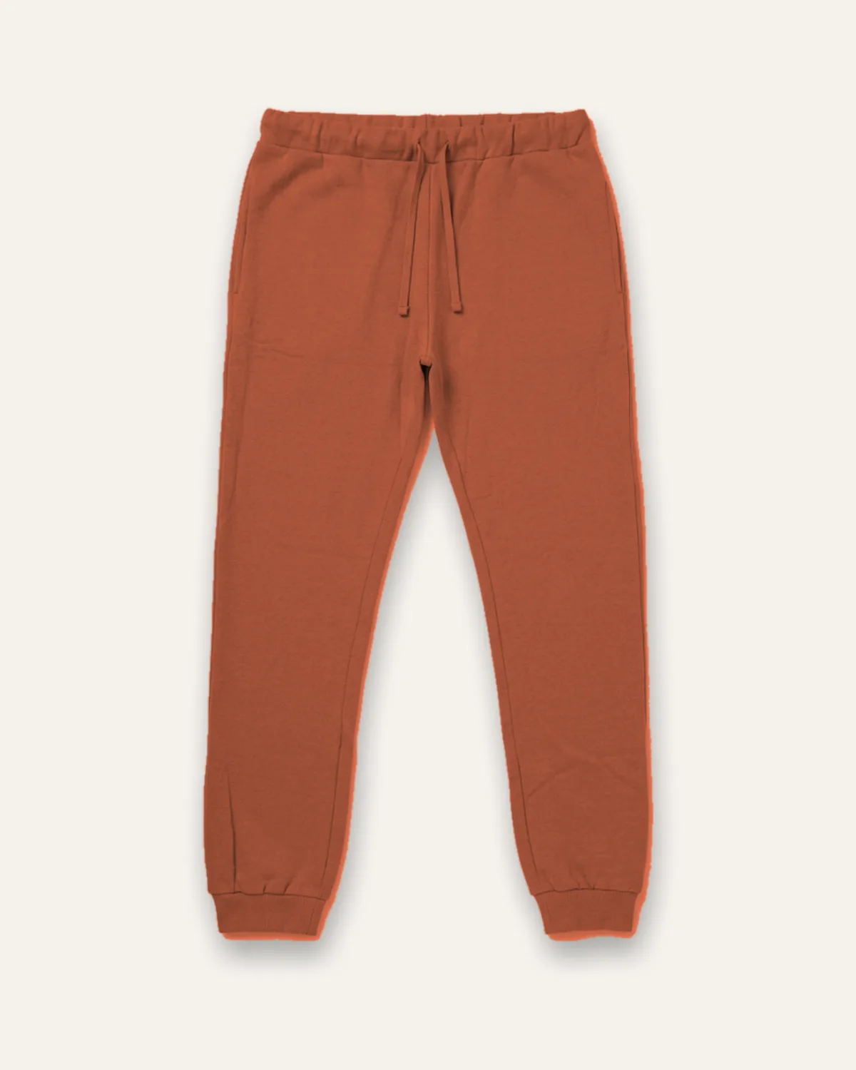 Daily Fleece Jogger in Rust, laid flat
