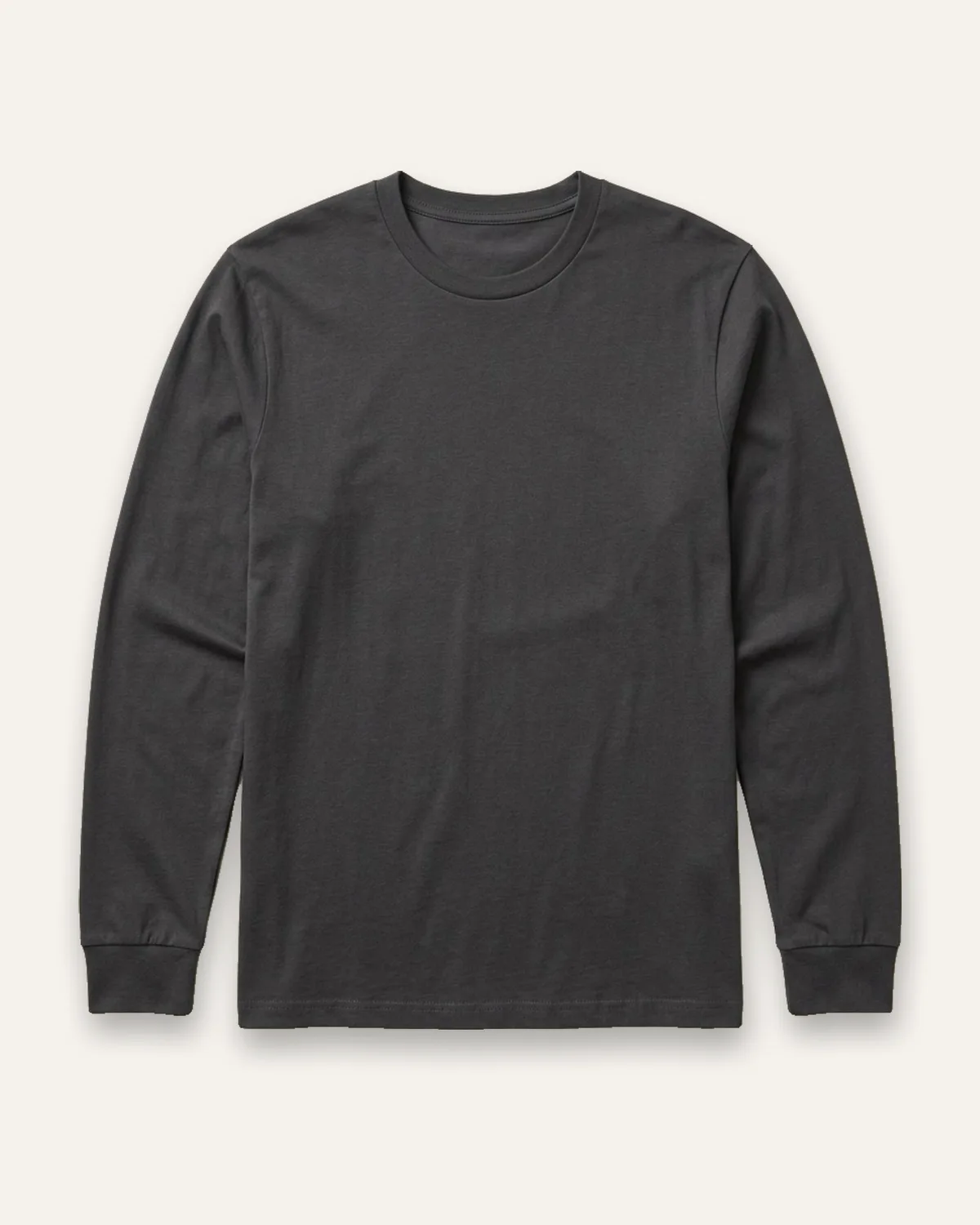 Daily Long Sleeve Tee in Charcoal, laid flat