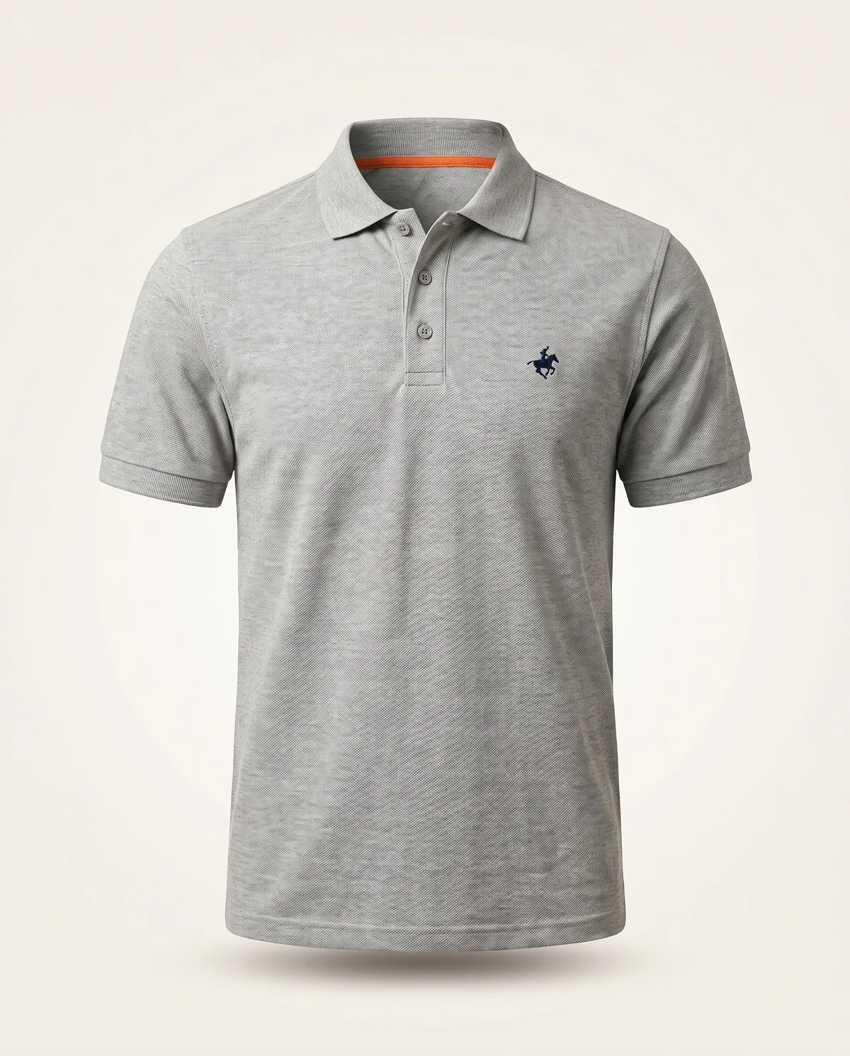 Piqué Polo in Heather, front view