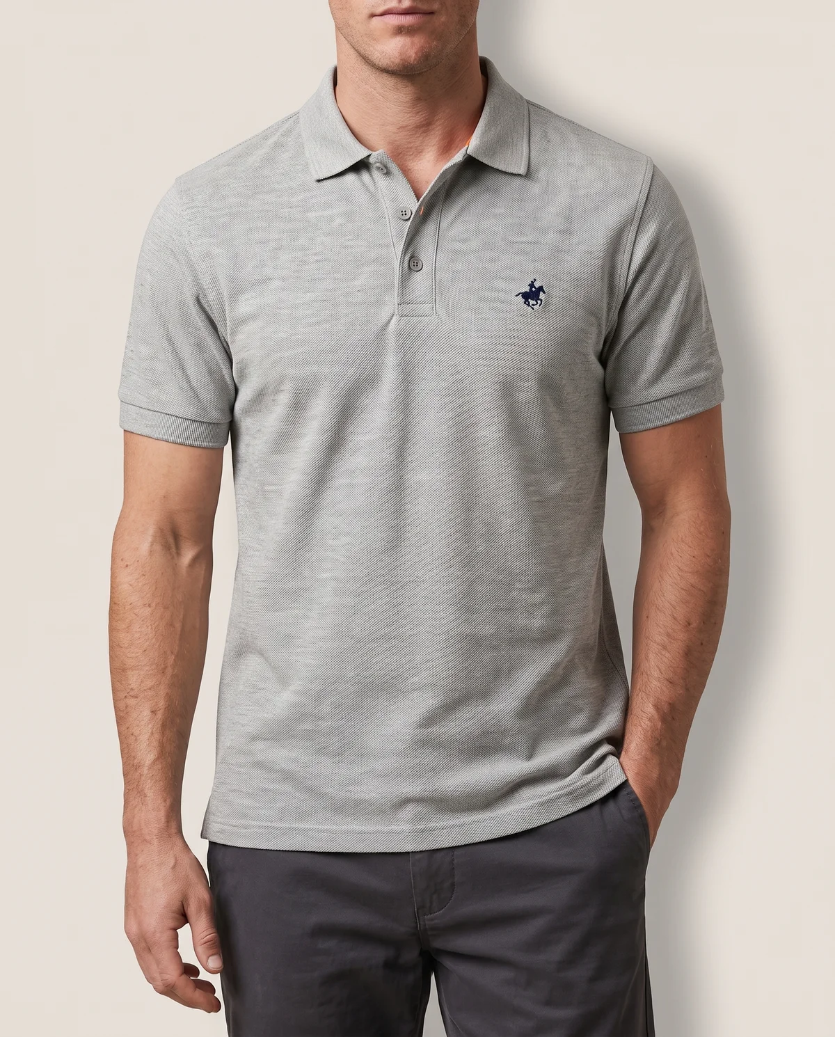 Piqué Polo in Heather, worn