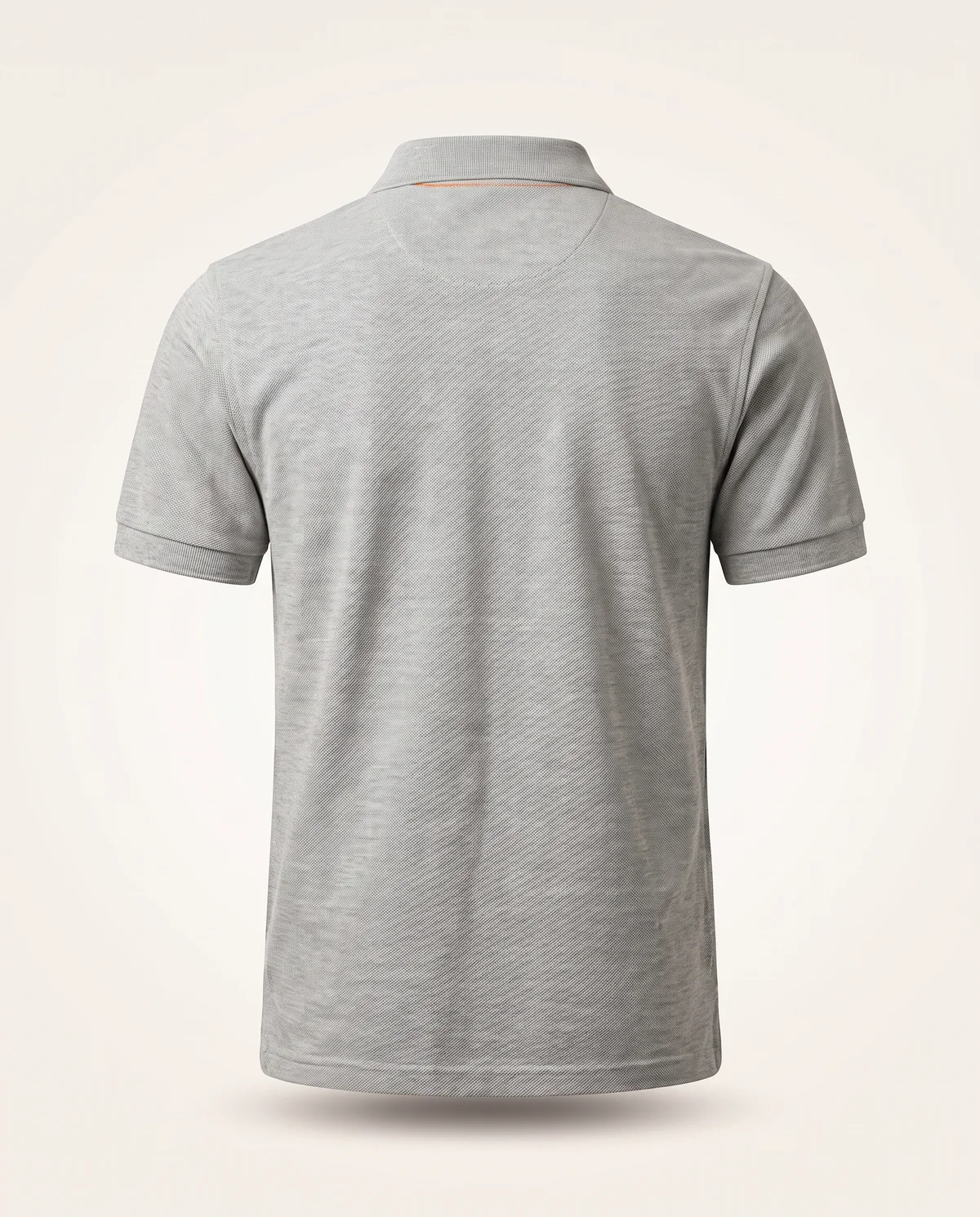 Piqué Polo in Heather, back view