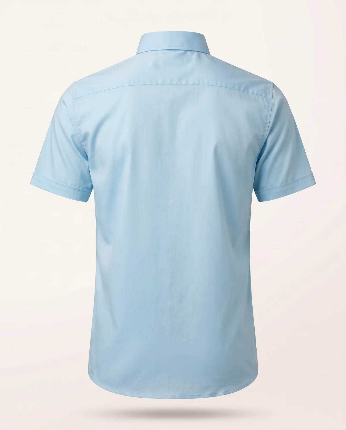 Short-Sleeve Button-Down in Light, back view