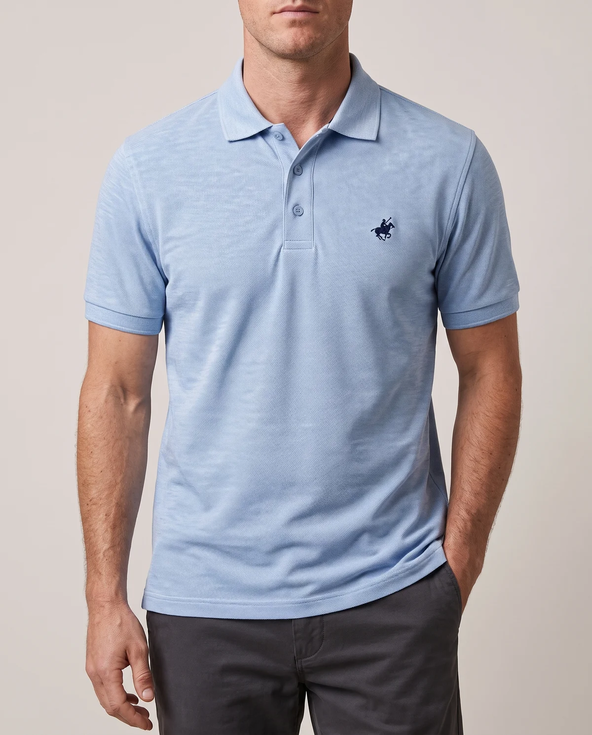 Piqué Polo in Light, worn