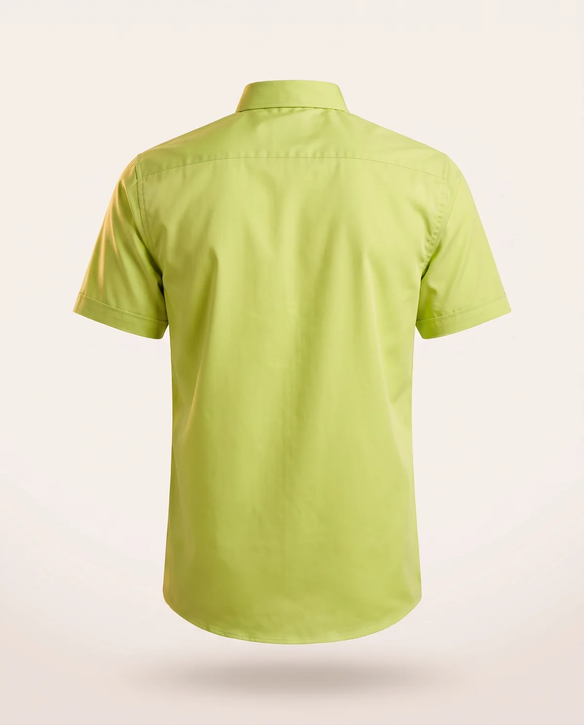 Short-Sleeve Button-Down in Lime, back view