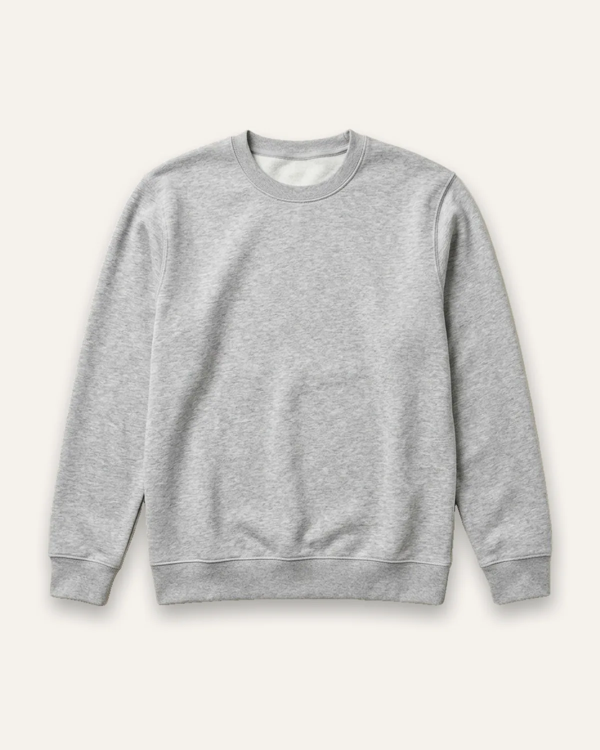 Midweight Crewneck Sweatshirt in Heather Grey, laid flat