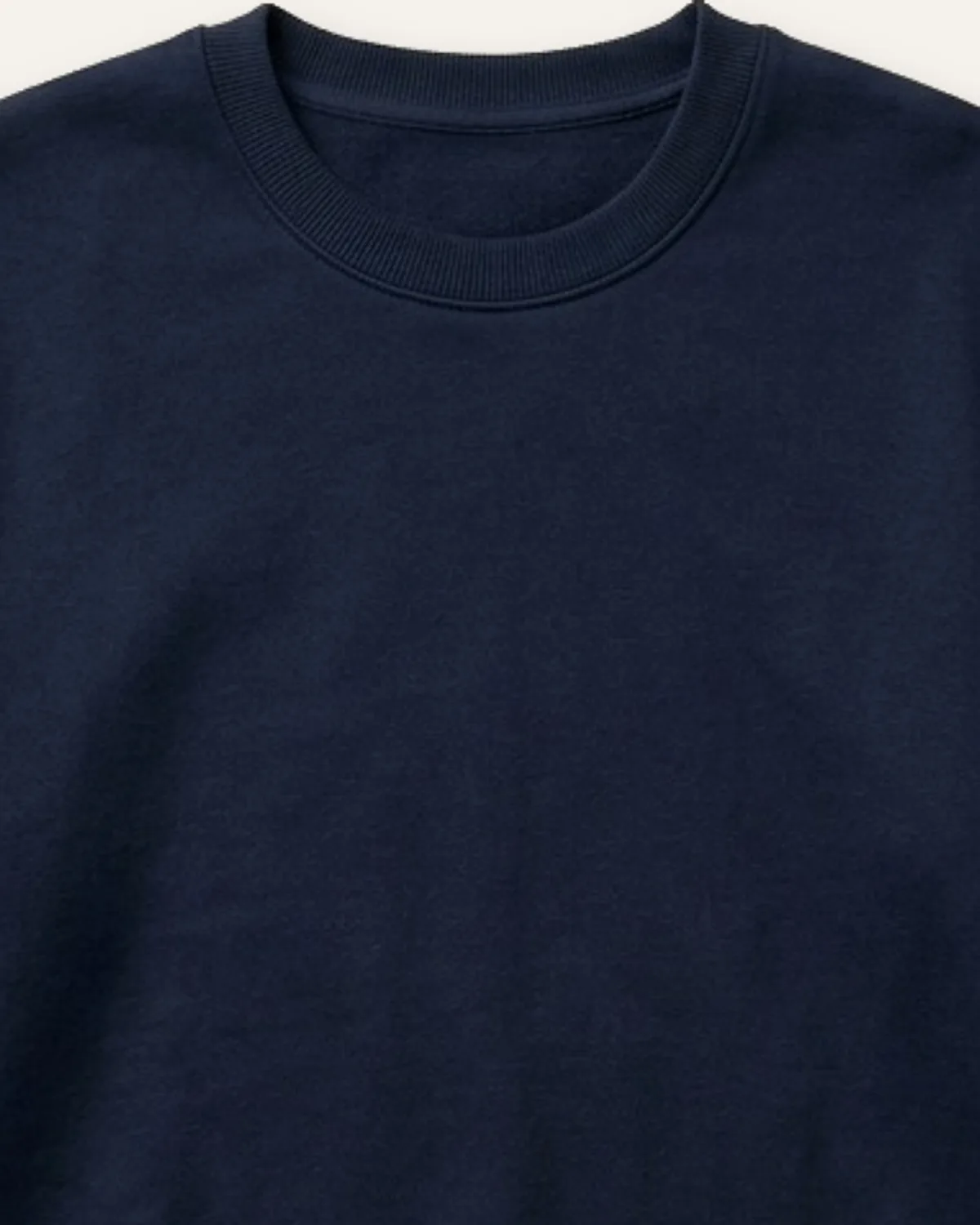 Midweight Crewneck Sweatshirt in Navy, laid flat, detail