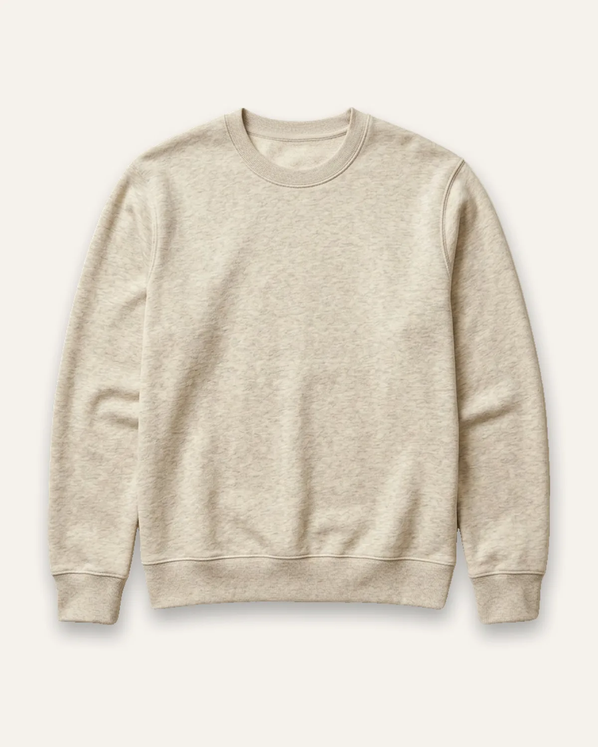 Midweight Crewneck Sweatshirt in Oatmeal, laid flat