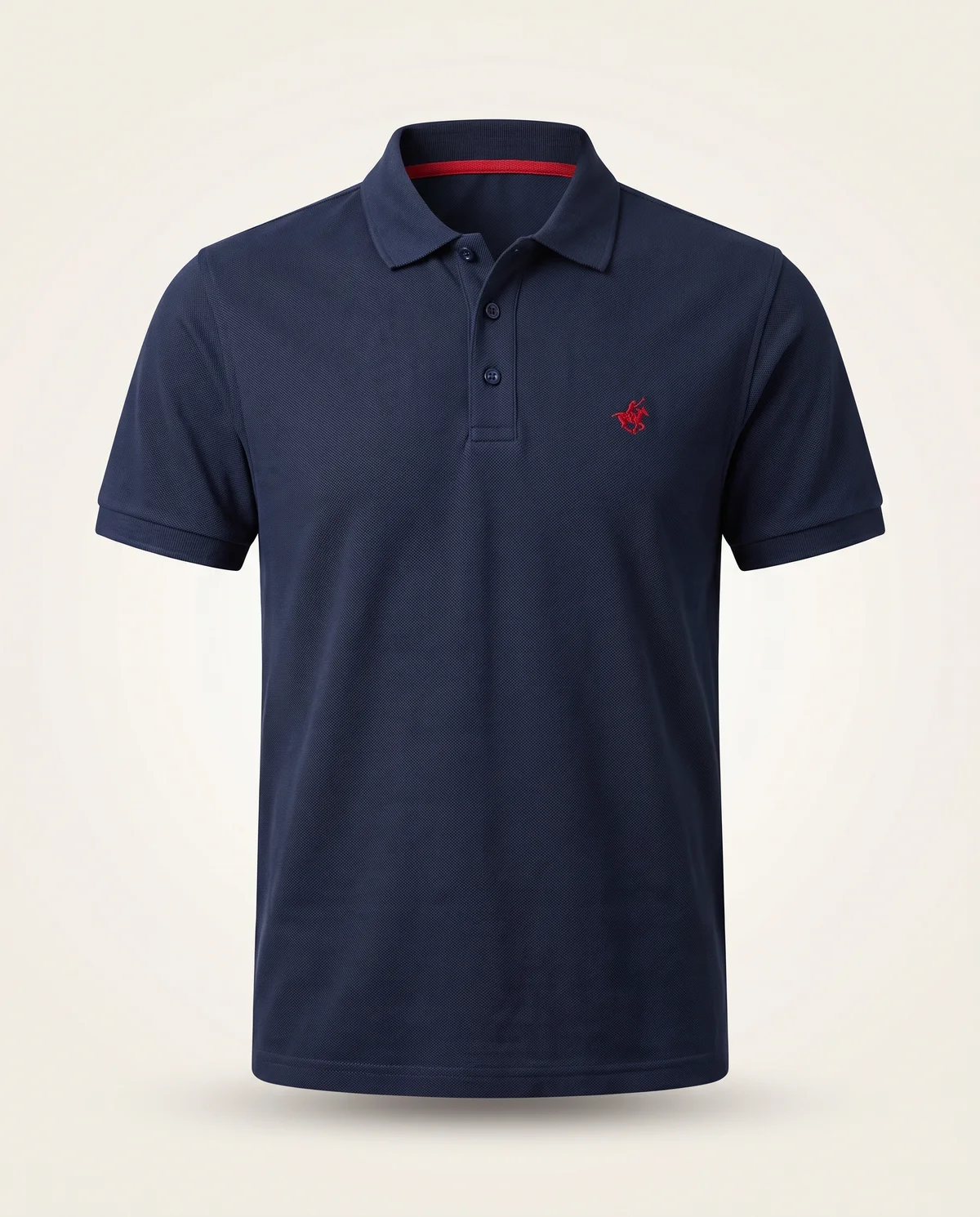Piqué Polo in Navy, front view