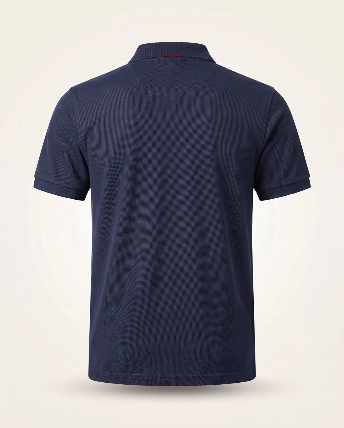 Piqué Polo in Navy, back view