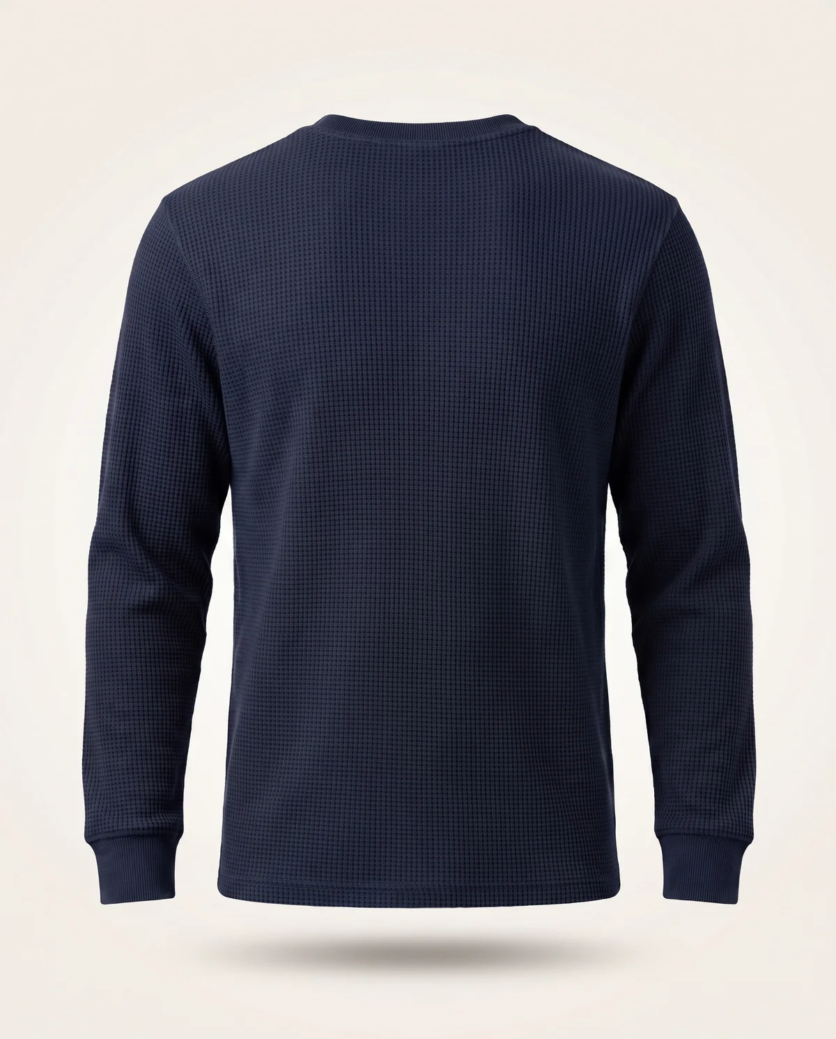 Waffle Thermal in Navy, back view