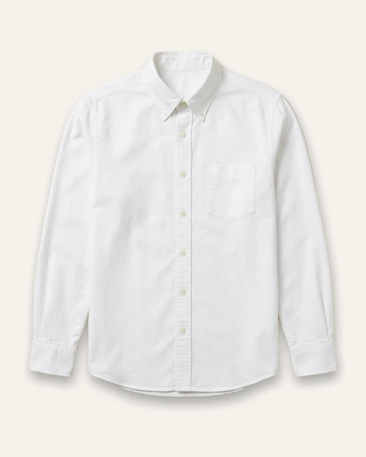 Oxford Button-Down in White, laid flat