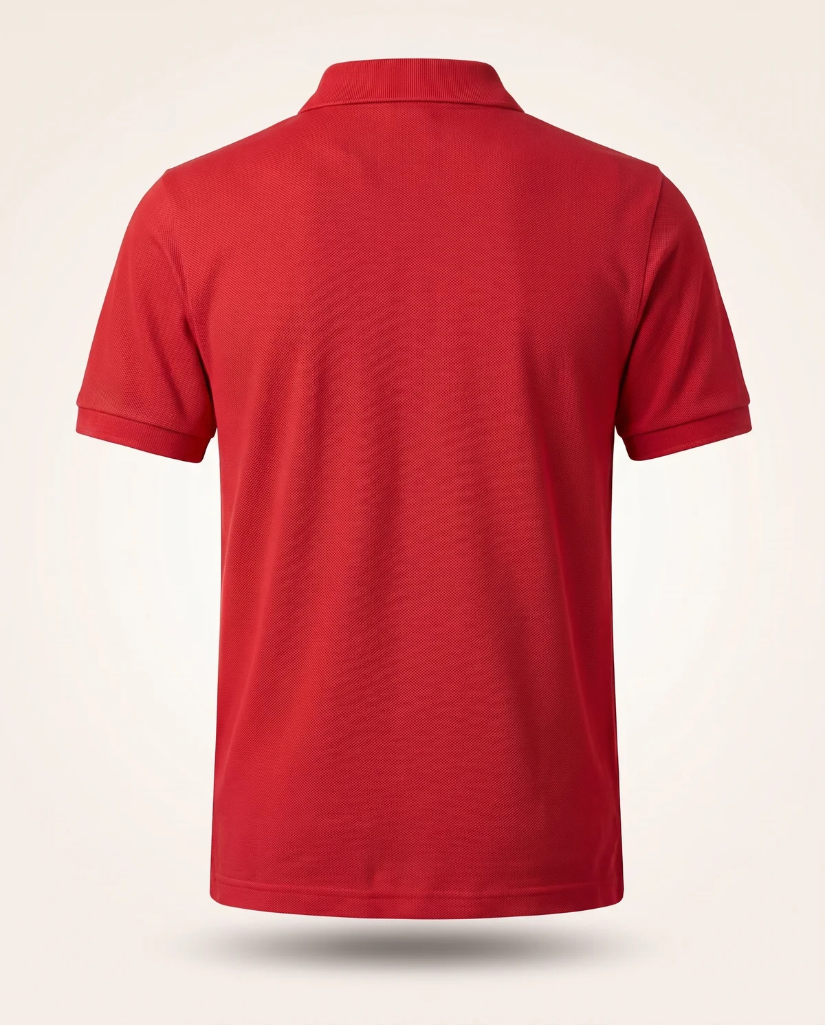 Piqué Polo in Red, back view