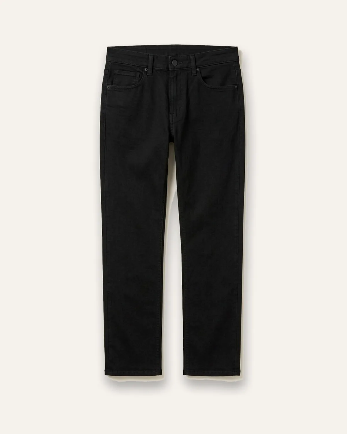 Slim Straight Jean in Black, laid flat
