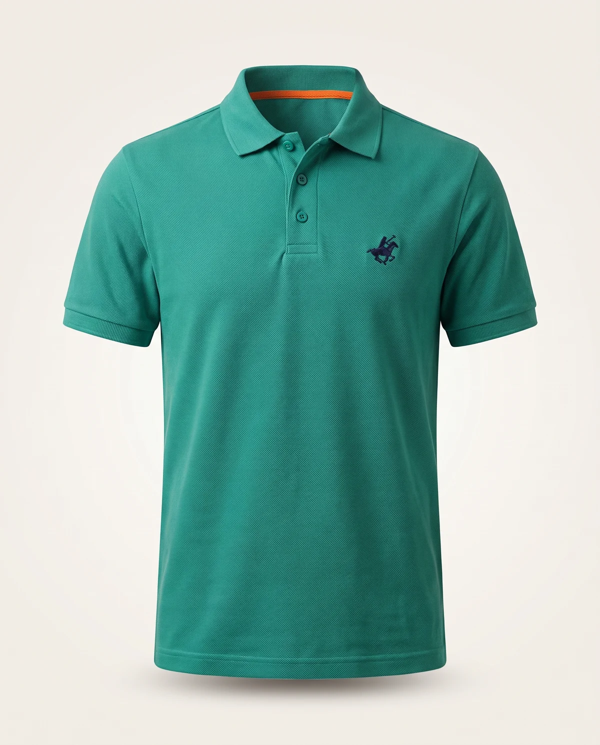 Piqué Polo in Teal, front view