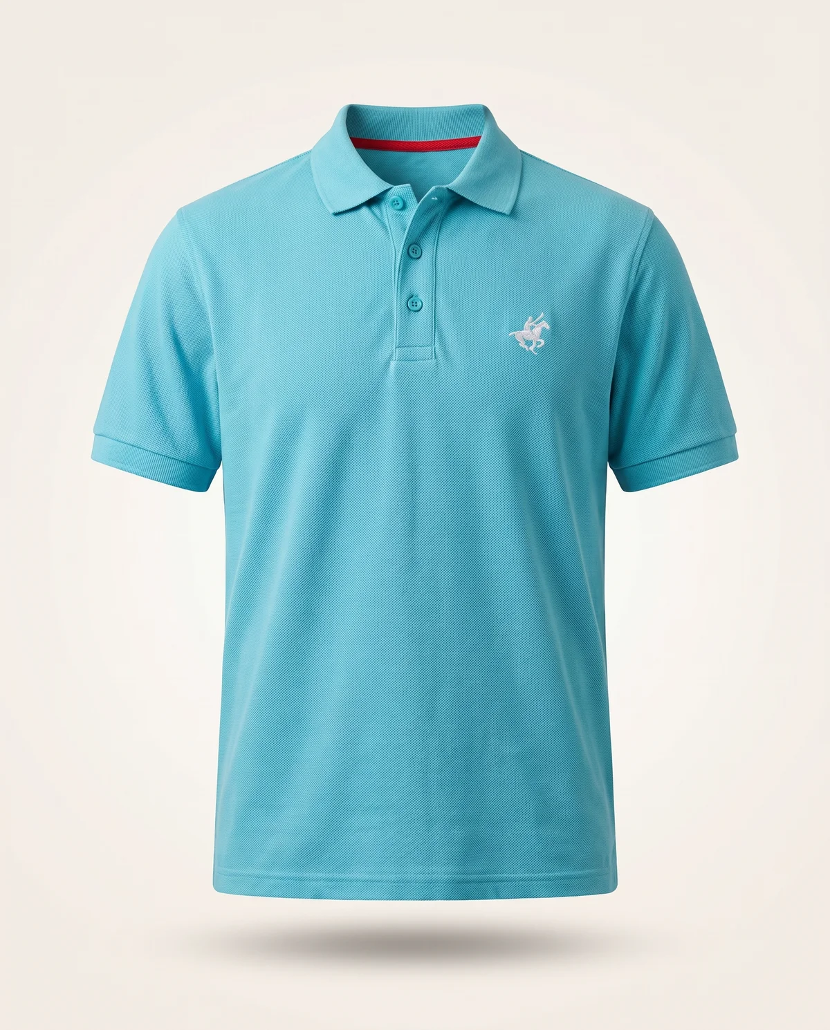 Piqué Polo in Turquoise, front view