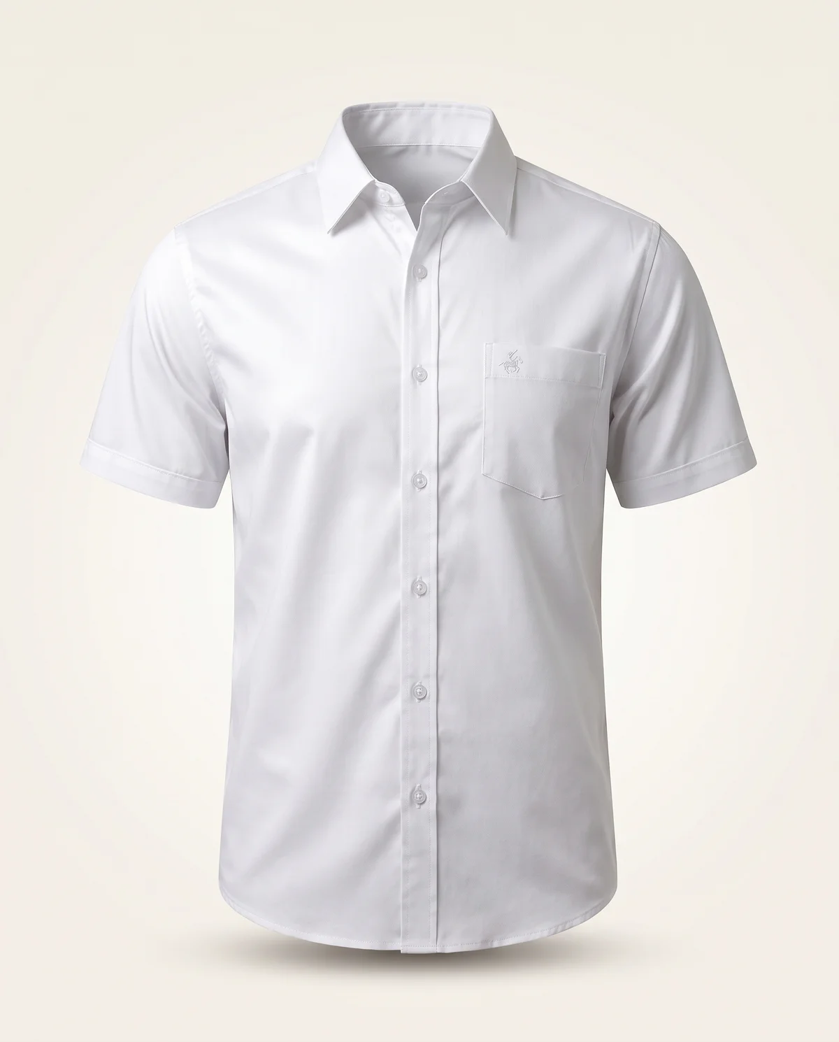 Short-Sleeve Button-Down in White, front view