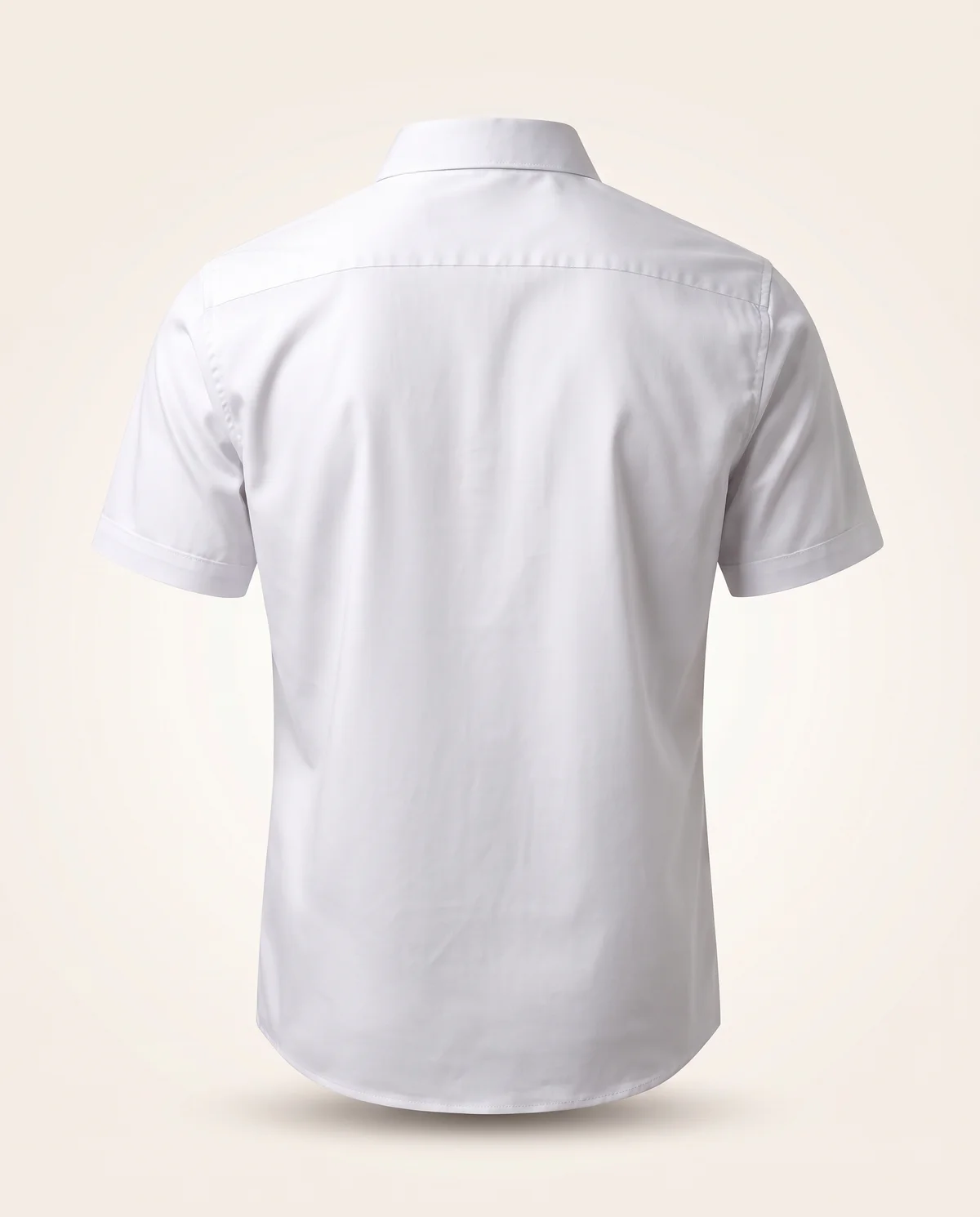 Short-Sleeve Button-Down in White, back view
