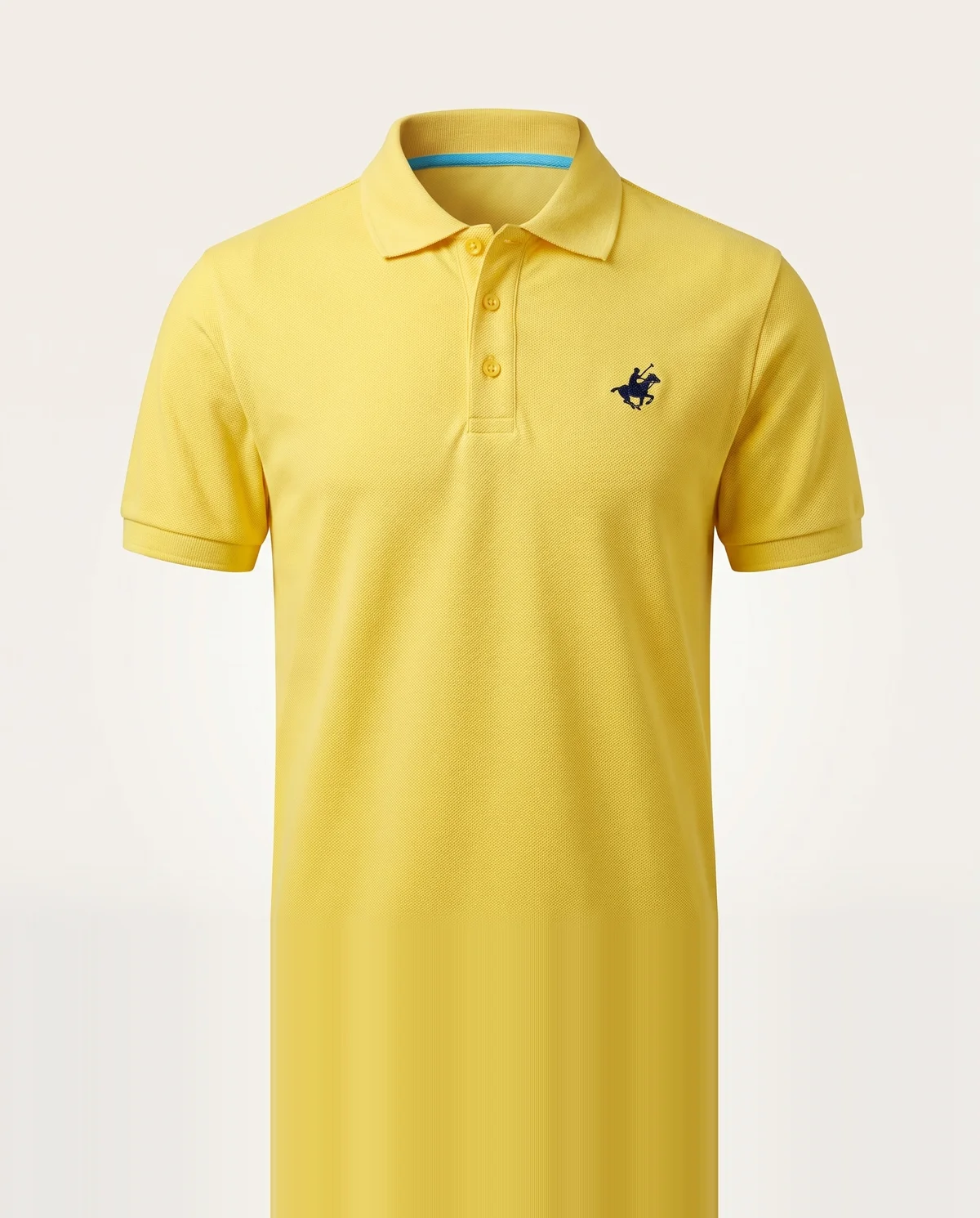 Piqué Polo in Yellow, front view